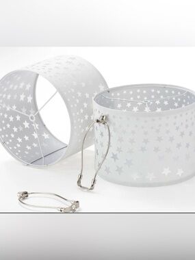 Bed Bath & Beyond Starry White Lampshades set of 2, 12x14x11”